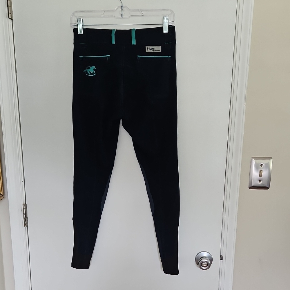 Piper By SmartPak Horse Riding Breeches Navy/Emerald Pants Size 14